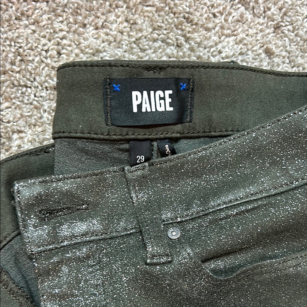 PAIGE Women's Glittery Dark Jeans - Picture 5 of 5